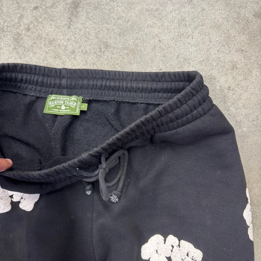 Men's Black denim tears Sweatpants L - Picture 4 of 7